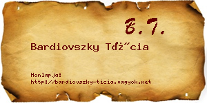 Bardiovszky Tícia névjegykártya